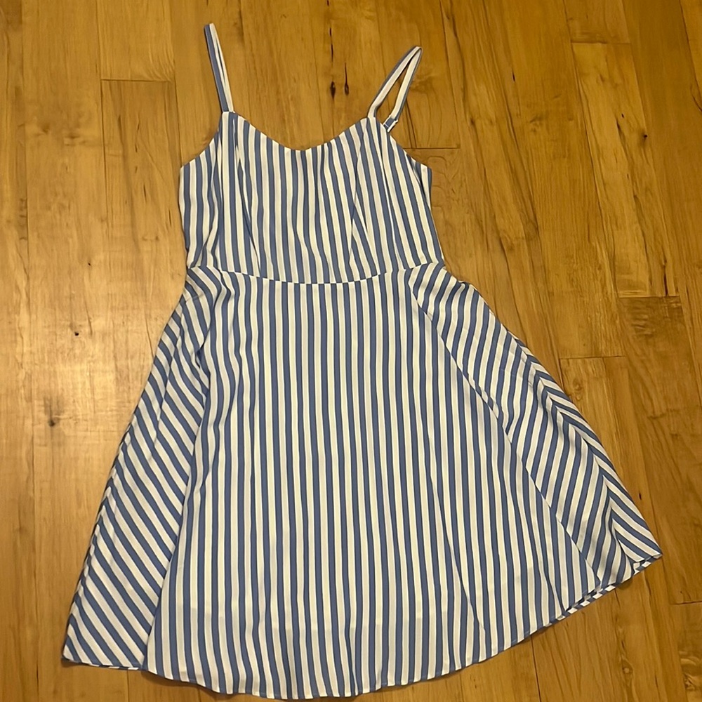 Old Navy blue and white striped dress